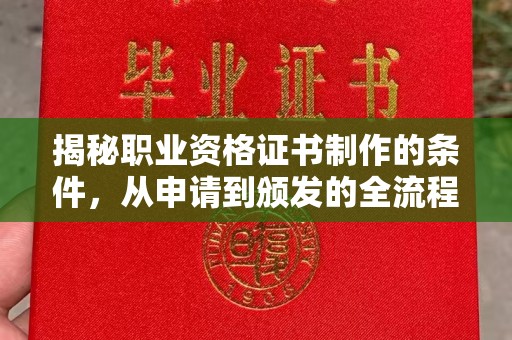 达坂城揭秘职业资格证书制作的条件，从申请到颁发的全流程解析